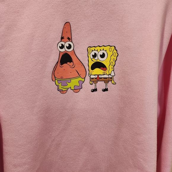 Nickelodeon pink Sponge Bob Pullover Crew Neck Sweater Size S - Picture 3 of 11